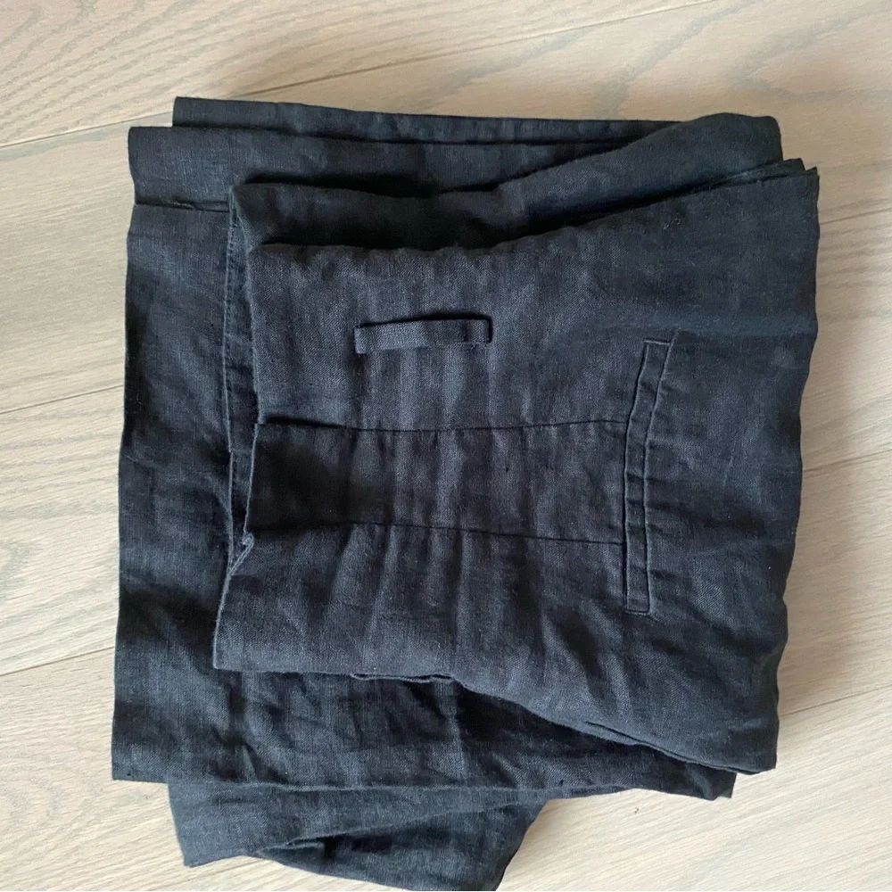 Zara Black High-Waist Paperbag Wide-Leg Pants - Picture 6 of 7